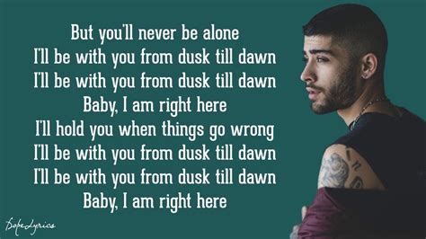 lyrics for dusk till dawn|dusk till dawn lyrics english.